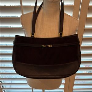 Elegant St. John Brown Leather Tote Bag
